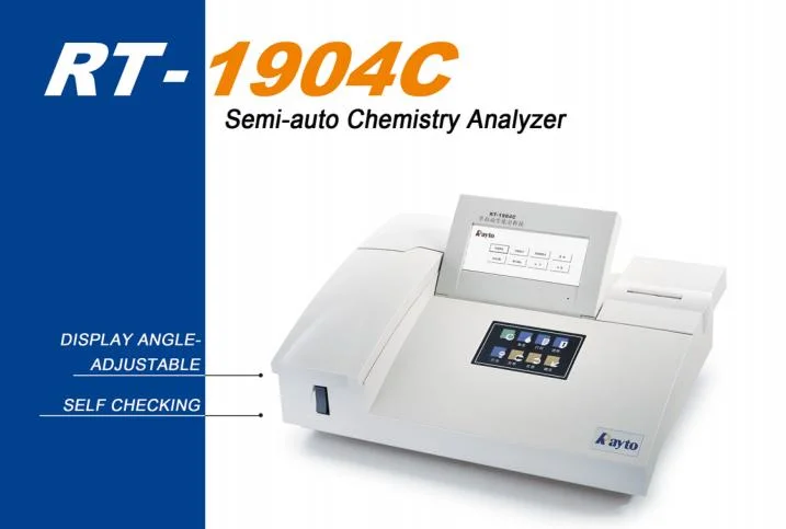 Aparato médico bioquímico semiautomático Mindray del analizador del analizador de la química de Rayto Rt-1904c